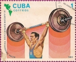 Stamps : America : Cuba :  IX Juegos Deportivos Panamericanos. Pesas.