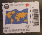 Sellos de Asia - Singapur -  100 AÑOS F.I.F.A.