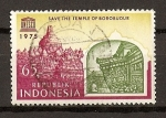 Stamps : Asia : Indonesia :  UNESCO / Templo de Borobudur.
