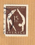 Sellos del Mundo : Europa : Suecia : Campeonato de Gimnasia 1949 Scott 409