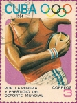 Stamps Cuba -  Olimpiadas de Los Angeles '84. Lanzamiento de disco.
