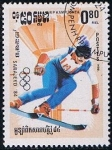 Stamps Cambodia -  Scott  464  Olimpiadas de Sarajevo (Slalom Skiling  RESERVADO