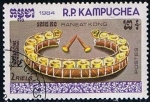 Stamps : Asia : Cambodia :  Scott  531  Intrumentos musicales (Raneat Kong)