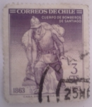 Sellos del Mundo : America : Chile : cuerpo de bomberos de santiago 1863