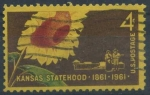 Sellos de America - Estados Unidos -  Condición de Estado - Kansas (1861-1961)