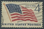 Stamps United States -  Fiesta de 4 de Julio 1959 - Bandera