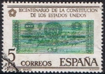 Stamps : Europe : Spain :  BICENTENARIO DE LA INDEPENDENCIA DE LOS EEUU. BILLETE DE UN DÓLAR