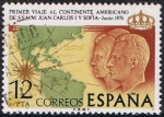 Stamps Spain -  PRIMER VIAJE AL CONTINENTE AMERICANO DE LOS REYES