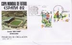 Stamps Spain -  COPA MUNDIAL DE FÚTBOL ESPAÑA 82 CON MAT PD BARCELONA