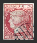 Sellos del Mundo : Europa : Espa�a : Isabel II - 6 c.