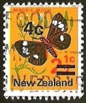 Stamps New Zealand -  MAGPIE MOTH - SOBRETASA