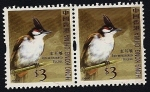 Stamps Hong Kong -  CHINA - Aves  Bulbul de bigotes rojos