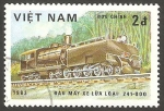 Sellos de Asia - Vietnam -  390 - locomotora