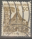 Stamps : Europe : Germany :  ALEMANIA_SCOTT 909 CASTLE GATE, ELLWANGEN. $0.2