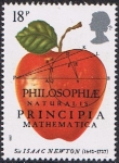 Stamps United Kingdom -  SIR ISAAC NEWTON. PHILOSOPHIAE NATURALIS PRINCIPIA MATHEMATICA