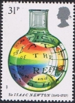Stamps Europe - United Kingdom -  SIR ISAAC NEWTON. TRATADO ÓPTICO DE LA REFRACCIÓN, REFLEXIONES Y COLORES DE LA LUZ