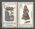 Stamps Spain -  Escudo y traje típico (Salamanca)