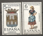 Stamps Spain -  Escudo y traje típico (Pontevedra)