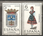 Sellos de Europa - Espa�a -  Escudo y traje típico (Lugo)