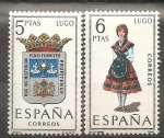 Sellos del Mundo : Europa : Espaa : Escudo y traje típico (Lugo)