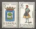 Stamps : Europe : Spain :  Escudo y traje típico (Huelva)