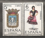 Stamps : Europe : Spain :  Escudo y traje típico (Cádiz)