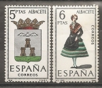 Stamps Spain -  Escudo y traje típico (Albacete)