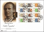 Stamps Spain -  150 aniversario del sello español - HB S.M. El Rey - SPD