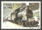 Stamps : Africa : S�o_Tom�_and_Pr�ncipe :  1245 C - tren con locomotora a vapor