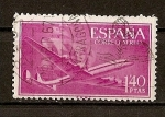 Stamps : Europe : Spain :  Superconstellation y nao Santa Maria.