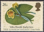 Sellos del Mundo : Europa : Reino_Unido : 200 ANIV. DE LA LINNEAU SOCIETY DE LONDRES. NENÚFAR AMARILLO