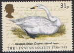 Stamps United Kingdom -  200 ANIV. DE LA LINNEAU SOCIETY DE LONDRES. CISNE DE BEWICK