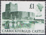 Stamps United Kingdom -  CASTILLOS INGLESES. CARRICKFERGUS CASTLE (IRLANDA DEL NORTE)