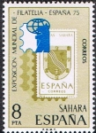 Stamps : Europe : Spain :  SAHARA. EXPOSICIÓN MUNDIAL DE FILATELIA ESPAÑA 75