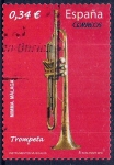 Stamps : Europe : Spain :  Instrumentos musicales. Trompeta.
