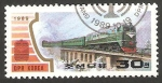 Stamps North Korea -  2092 - locomotora diesel