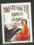 Stamps : Africa : Senegal :  Mozart