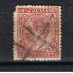 Stamps Europe - Spain -  Edifil  188  Alfonso XII. Sellos de impuesto de guerra.  