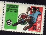 Stamps : America : Uruguay :  Mexico 70 Copa Jules  Rimet