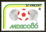 Sellos de America - San Vicente y las Granadinas -  FUTBOL - MEXICO 1986
