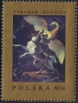 Stamps Poland -  PINTORES EUROPEOS. LA GARZA Y EL PERRO, DE ABRAHAM HONDIUS