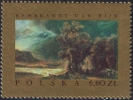 Stamps Poland -  PINTORES EUROPEOS. EL BUEN SAMARITANO, DE REMBRANDT VAN RIJN