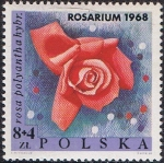 Stamps Poland -  FLORES. ROSA MULTIFLORA. (ROSA POLYANTHA HIBRIDA)