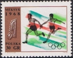 Stamps Poland -  JUEGOS OLÍMPICOS DE MEJICO. RELEVOS