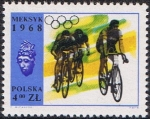 Sellos de Europa - Polonia -  JUEGOS OLÍMPICOS DE MEJICO. CICLISMO