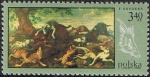 Stamps : Europe : Poland :  PINTURAS DE CAZA. CAZA DEL JABALÍ, DE F. SNYDERS