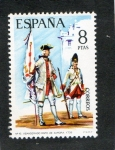 Stamps : Europe : Spain :  2201-ABANDERADO DEL REGIMIENTO DE ZAMORA 1739.