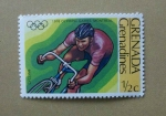 Sellos de America - Granada -  Juegos Olimpicos de Montreal. Ciclismo.