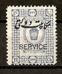 Stamps Iran -  Sello de 1915 con Sobrecarga Bilingue.- Servicio.