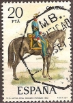 Stamps : Europe : Spain :  Nº35.Capitan artilleria,secciones montadas 1862